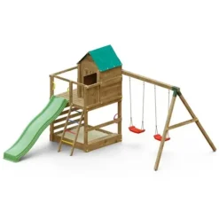 Aire De Jeux A Double Plateforme Avec Balancoire Double - Jarcas