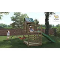 Aire De Jeux A Double Plateforme Avec Balancoire Double - Jarcas
