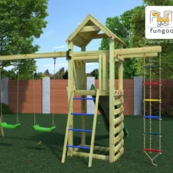 Aire De Jeux Gaia Avec Toboggan Et Balancoires