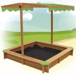Bac A Sable En Bois Avec Parasol