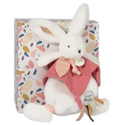 Doudou Happy Boho Lapin Corail