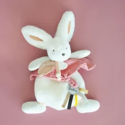 Doudou Happy Boho Lapin Corail