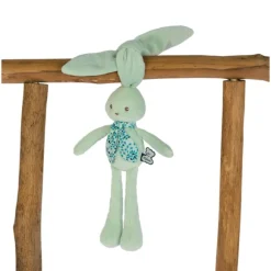 Doudou Lapinoo Pantin Lapin Vert D'Eau 25 Cm