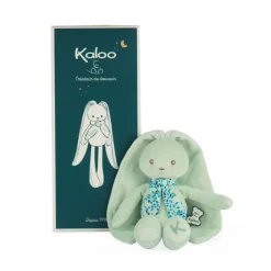 Doudou Lapinoo Pantin Lapin Vert D'Eau 25 Cm