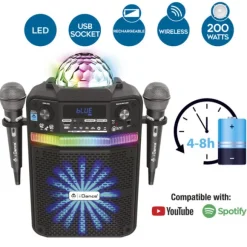 Enceinte Musicale Bluetooth Et Lumieres Groove Disco