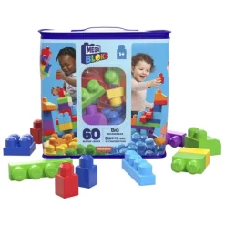 Grand Sac De Construction Mega Bloks 60 Briques - Bleu