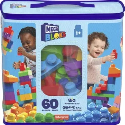 Grand Sac De Construction Mega Bloks 60 Briques - Bleu