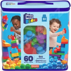 Grand Sac De Construction Mega Bloks 60 Briques - Bleu