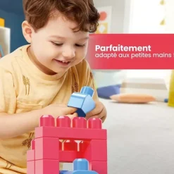 Grand Sac De Construction Mega Bloks 60 Briques - Rose