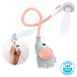 Jouet De Bain Douchette Elephant Rose Et Grise