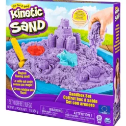 Kinetic Sand - Coffret Chateau Et Son Bac - Sable Magique A Modeler