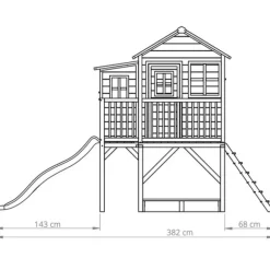 Maison En Bois Loft 550 Avec Bac A Sable Et Toboggan