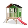 Maison En Bois Loft 300 Verte Avec Toboggan