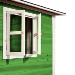 Maison En Bois Loft 300 Verte Avec Toboggan