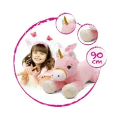 Peluche Licorne Rose 90 Cm