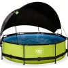 Piscine Lime 300 X 76 Avec Pompe Filtrante Et Voile D'Ombrage