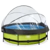 Piscine Lime 300 X 76 Avec Pompe Filtrante Et Dome