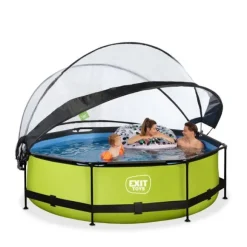 Piscine Lime 300 X 76 Avec Pompe Filtrante Et Dome