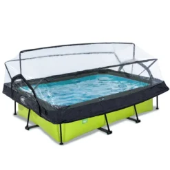 Piscine Lime 220 X 150 X 65 Avec Pompe Filtrante Et Dome