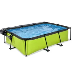 Piscine Lime 220 X 150 X 65 Avec Pompe Filtrante Et Dome