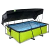Piscine Lime 220 X 150 X 65 Avec Pompe Filtrante Et Voile D'Ombrage