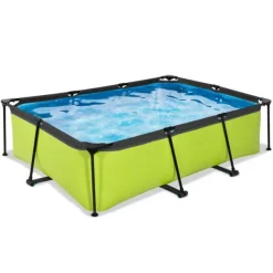 Piscine Rectangulaire Lime 220 X 150 X 65 Avec Pompe Filtrante