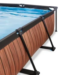 Piscine Rectangulaire Wood 220 X 150 X 65 Avec Pompe Filtrante