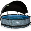 Piscine Stone 300 X 76 Avec Pompe Filtrante Et Voile D'Ombrage