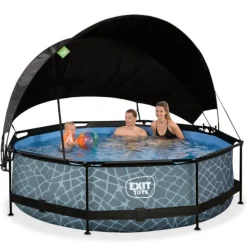 Piscine Stone 300 X 76 Avec Pompe Filtrante Et Voile D'Ombrage