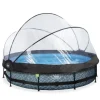 Piscine Stone 360 X 76 Avec Pompe Filtrante Et Dome