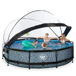 Piscine Stone 360 X 76 Avec Pompe Filtrante Et Dome