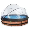 Piscine Wood 360 X 76 Avec Pompe Filtrante Et Dome