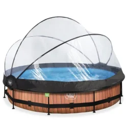 Piscine Wood 360 X 76 Avec Pompe Filtrante Et Dome