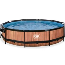 Piscine Wood 360 X 76 Avec Pompe Filtrante Et Dome