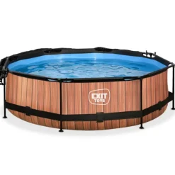 Piscine Wood 300 X 76 Avec Pompe Filtrante Et Voile D'Ombrage