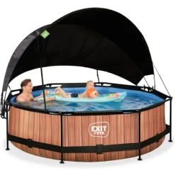 Piscine Wood 300 X 76 Avec Pompe Filtrante Et Voile D'Ombrage
