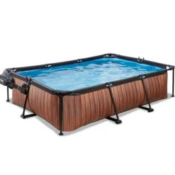 Piscine Wood 300 X 200 X 65 Avec Pompe Filtrante Et Dome