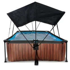Piscine Wood 220 X 150 X 65 Avec Pompe Filtrante Et Voile D'Ombrage