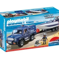 5187 - Playmobil City Action - Fourgon Et Vedette De Police