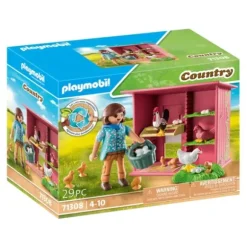 71308 - Playmobil Country - Agricultrice Et Poulailler