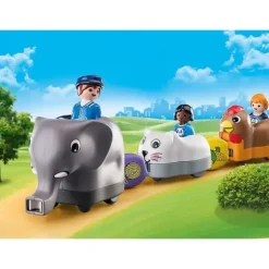 70405 - Playmobil 1.2.3 - Train Des Animaux