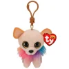 Porte-Cle Peluche Beanie Boo'S Chewey Le Chien 9 Cm