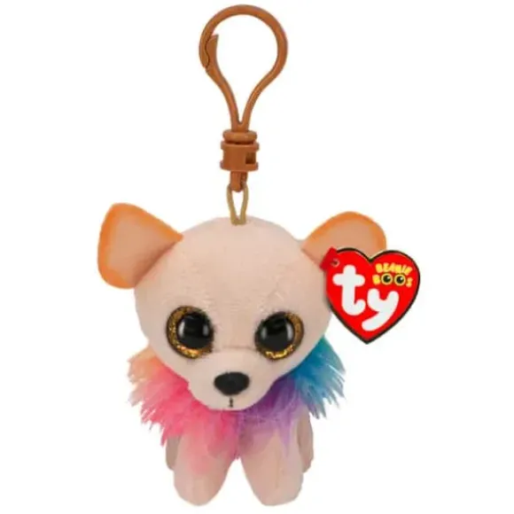Porte-Cle Peluche Beanie Boo'S Chewey Le Chien 9 Cm