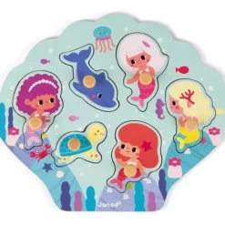 Puzzle En Bois Happy Mermaids 6 Pieces