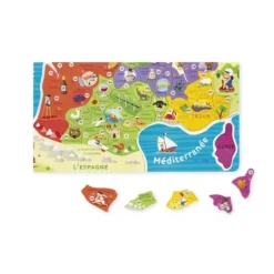 Puzzle France Magnetique Bois 93 Pieces