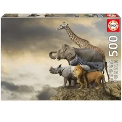 Puzzle 500 Pieces Animaux Au Bord De La Falaise