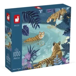 Puzzle 1000 Pieces - Tigres Au Clair De Lune