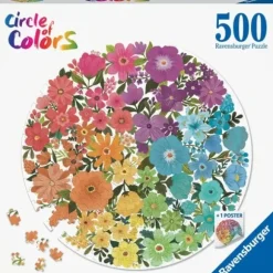Puzzle Rond 500 Pieces - Fleurs