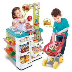 Super Marchande Et Chariot De Courses