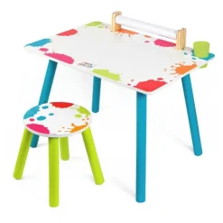Table A Dessin Et Tabouret En Bois Avec Rouleau